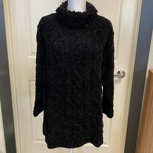 Paris Sport Club Women’s Chenille Sweater Tunic Black size M